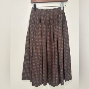 Ralph Lauren vintage Brown Skirt with Paisley Design 100% silk size 4